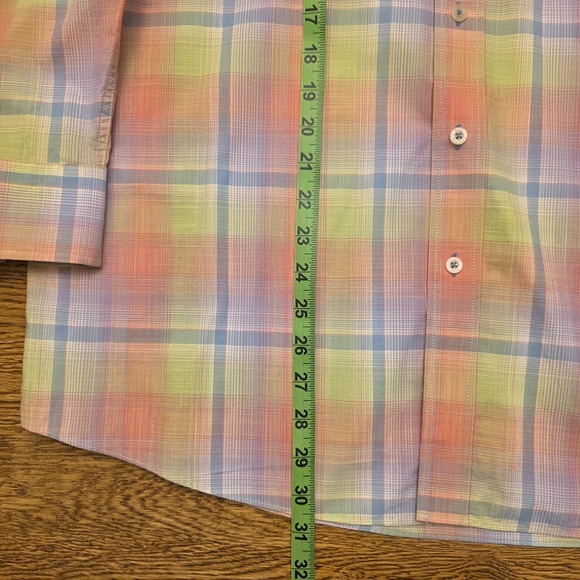 Alan‎ Flusser Large Pink Plaid Long Sleeve Button Up Shirt  Preppy Dress Work - Picture 6 of 16